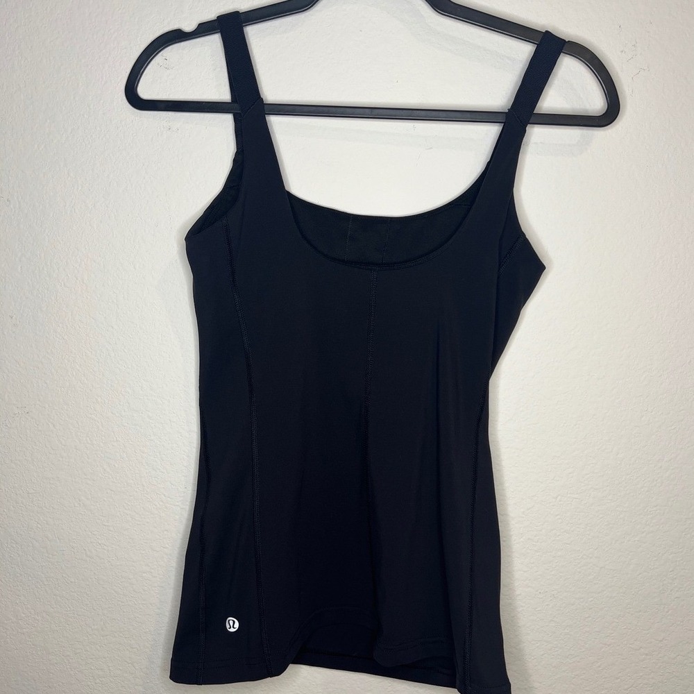 Lululemon Womens Tank Top Shelf Bra Scoop Neck Black Size 4